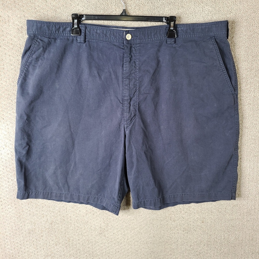 Caribbean Shorts Men 46 Blue Chino Cotton Lyocell Blend Flat Front Casual Summer
